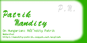 patrik mandity business card